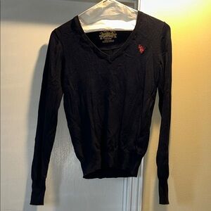 U.S. Polo Assn. Black V-Neck Sweater